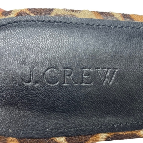 J. Crew Women’s Leather Leopard CrissCross Strap Sandals - Picture 7 of 9